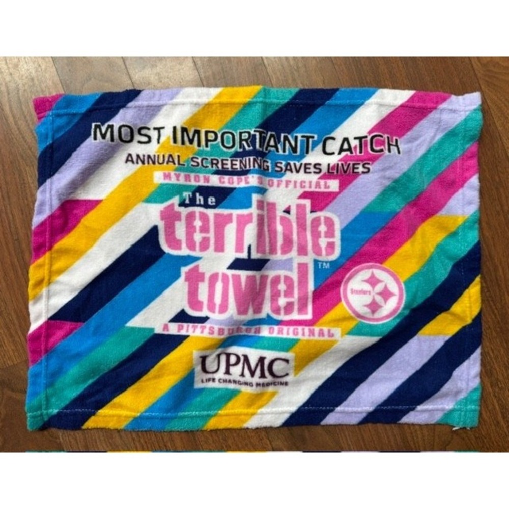 Pittsburgh Steelers Terrible Towel Most Important Catch UPMC Cancer 2025 Striped